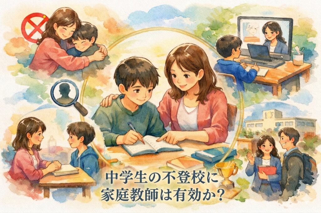 中学生の不登校に家庭教師は有効か？専門対応できるサービスの選び方・料金・注意点