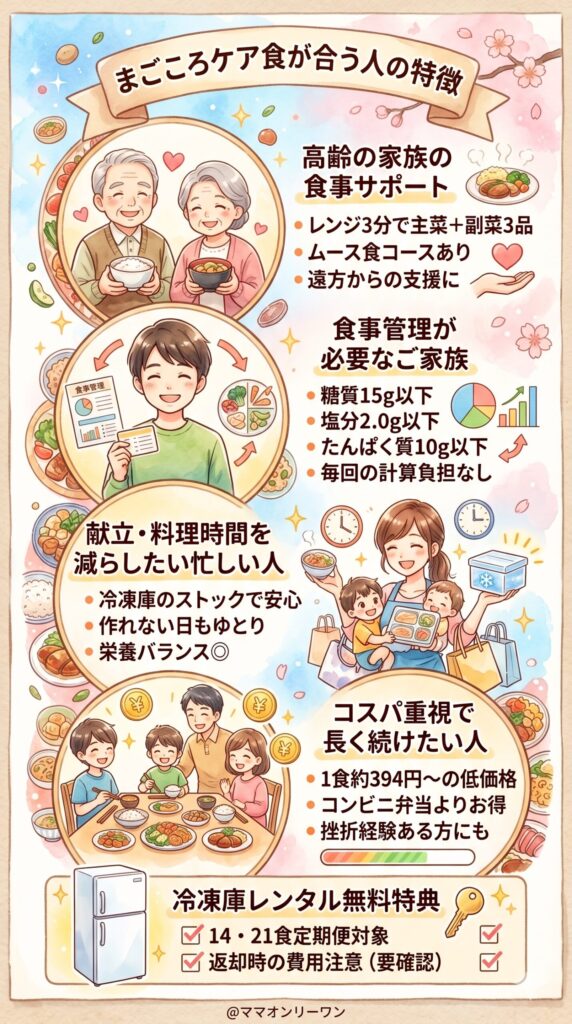 まごころケア食 口コミから導き出した「まごころケア食が合う人」の特徴