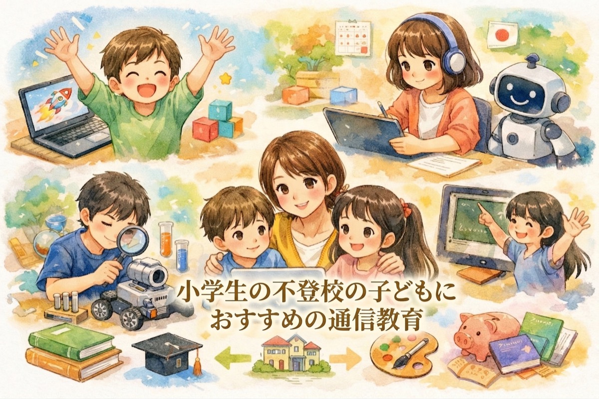 小学生の不登校の子どもにおすすめの通信教育5選！タブレット・無学年式・出席扱い対応教材を徹底比較