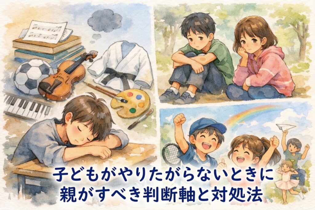 習い事が多すぎるサイン！子どもがやりたがらないときに親がすべき判断軸と対処法