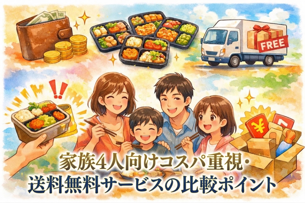 安い宅食で損しない選び方｜家族4人向けコスパ重視・送料無料サービスの比較ポイント