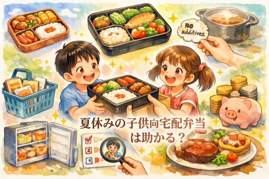 夏休みの子供向け宅配弁当は助かる？短期だけ使える選び方と失敗しないサービス比較【ママ目線】
