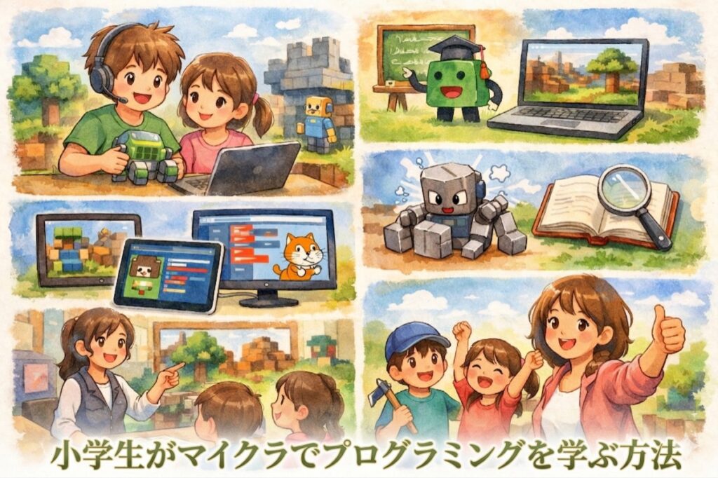 小学生がマイクラでプログラミングを学ぶ方法【教育版の使い方と学習効果を徹底解説】パソコン苦手な親でも安心