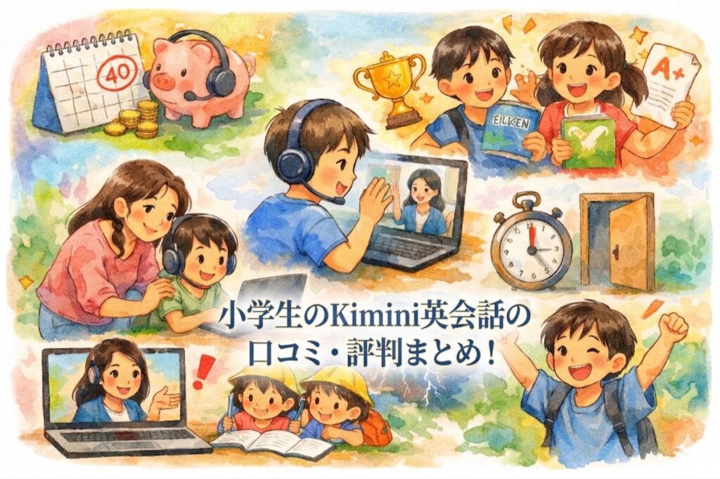 小学生のKimini英会話の口コミ・評判まとめ！費用・効果・英検対策の保護者レビュー比較