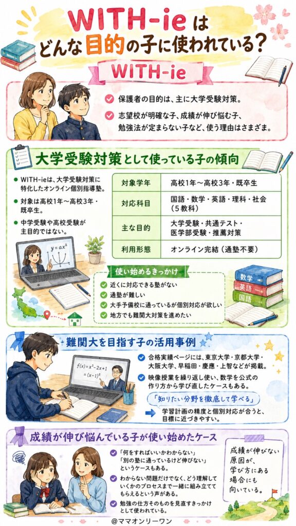 WITH-ie(ウィズアイイー)はどんな目的の子に使われている？
