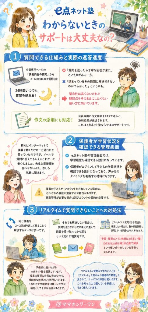 eネット塾 わからないときのサポートは大丈夫なの?