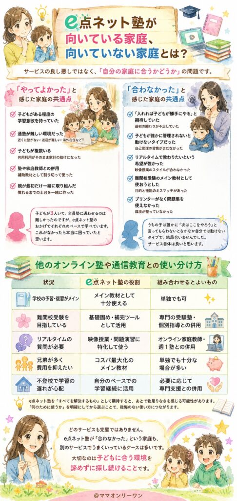e点ネット塾が向いている家庭、向いていない家庭とは?
