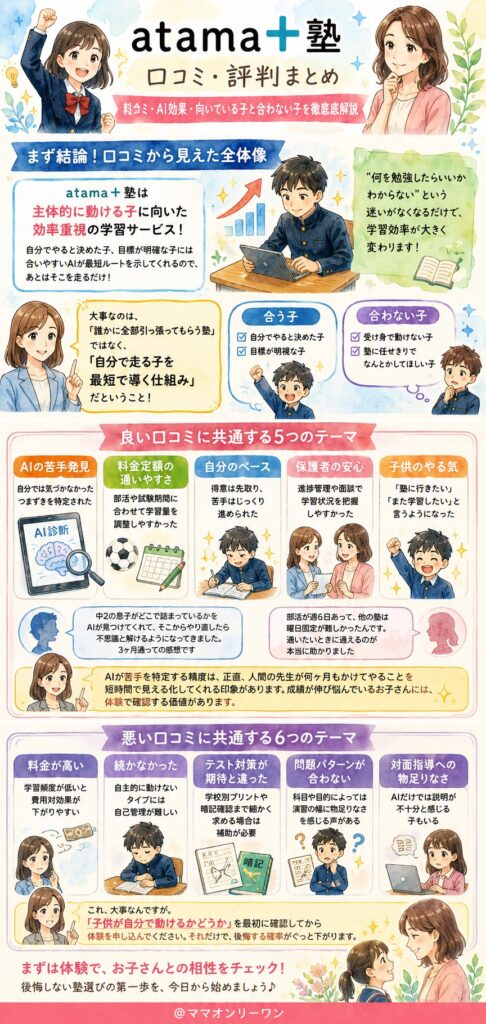 atama＋塾の口コミ、まず結論から伝える