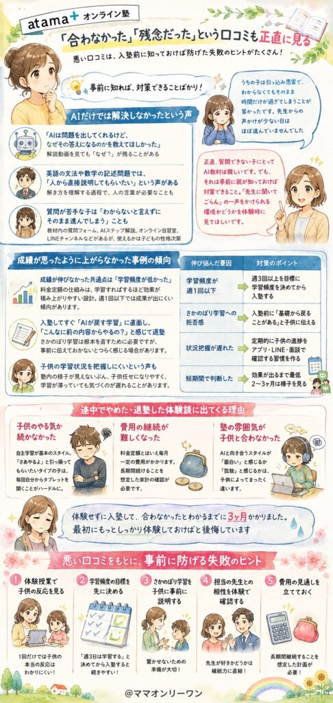 atama＋塾「合わなかった」「残念だった」という口コミも正直に見る