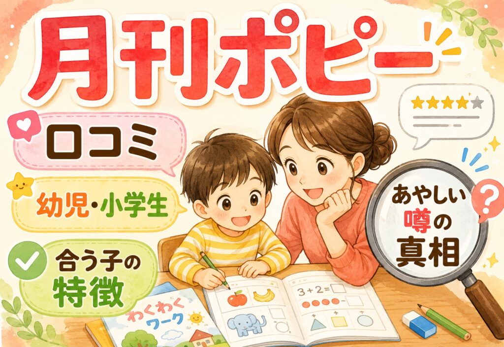 月刊ポピーの口コミを徹底調査｜幼児・小学生に合う子の特徴とあやしい噂の真相