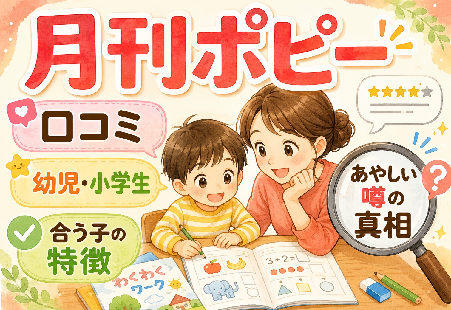月刊ポピーの口コミを徹底調査｜幼児・小学生に合う子の特徴とあやしい噂の真相