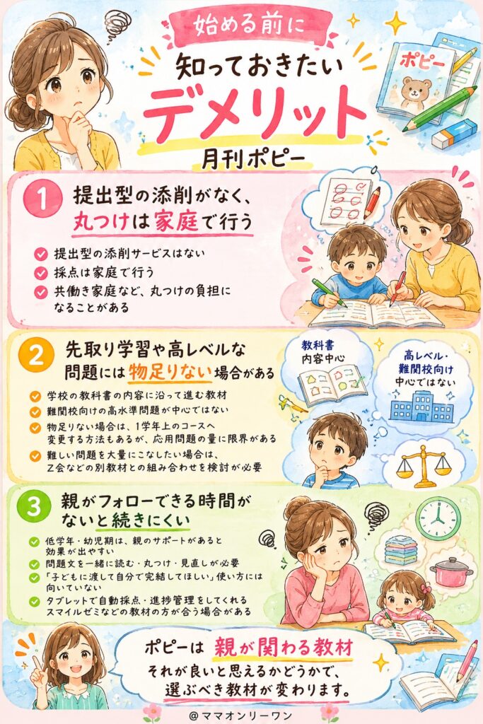 月刊ポピー 始める前に知っておきたいデメリットは何?