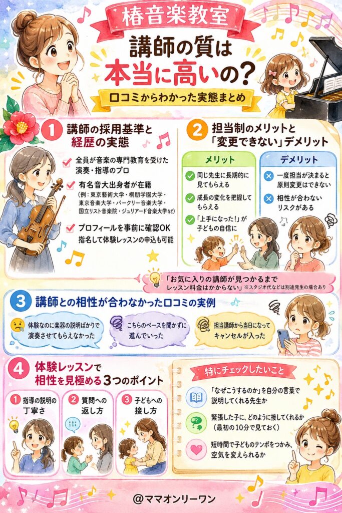 椿音楽教室 講師の質は本当に高いの？