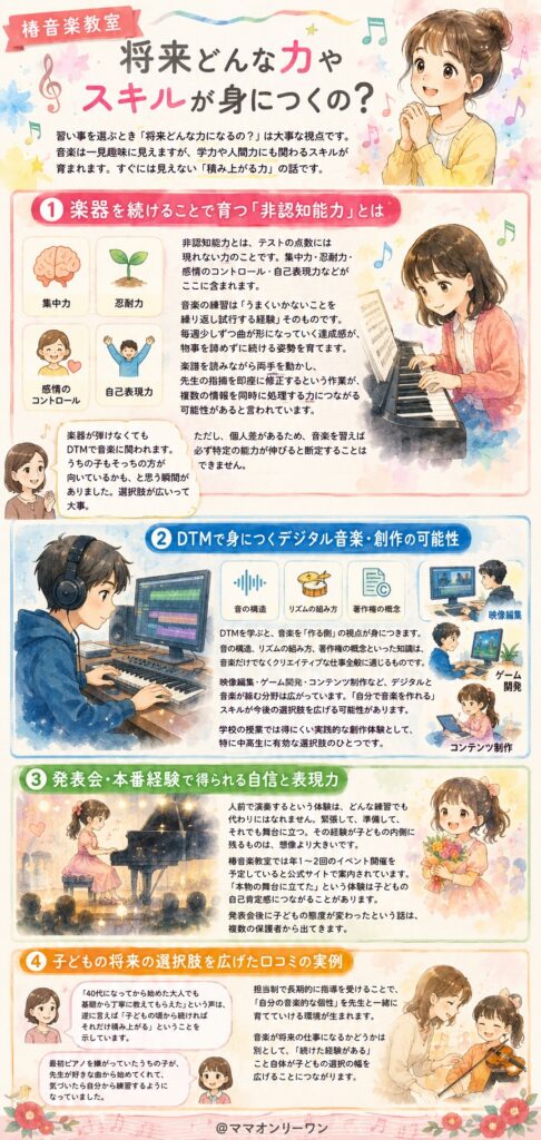 椿音楽教室 将来どんな力やスキルが身につくの？