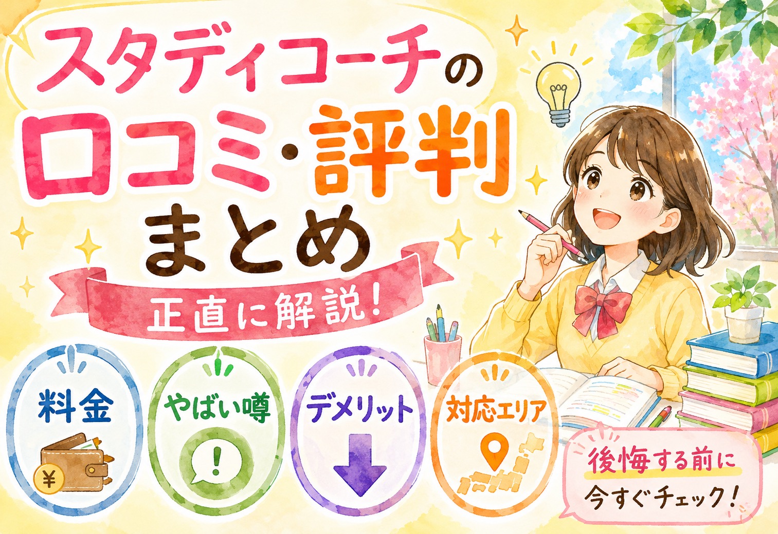 スタディコーチの口コミ・評判まとめ｜料金・やばい噂・デメリット・対応エリアを正直に解説