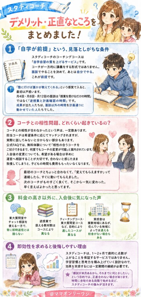 スタディコーチ デメリット、正直なところをまとめると?