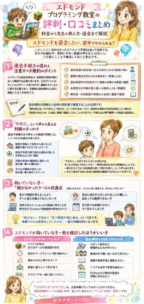 エドモンドを退会したい、途中でやめられる?