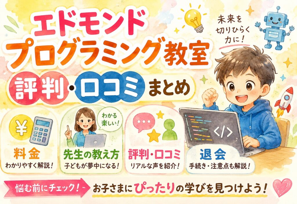 エドモンド プログラミング教室の評判・口コミまとめ｜料金から先生の教え方・退会まで解説