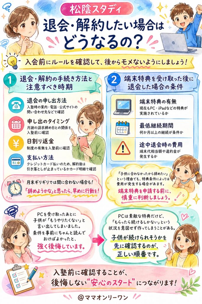 松陰スタディ 退会・解約したい場合はどうなるのか?