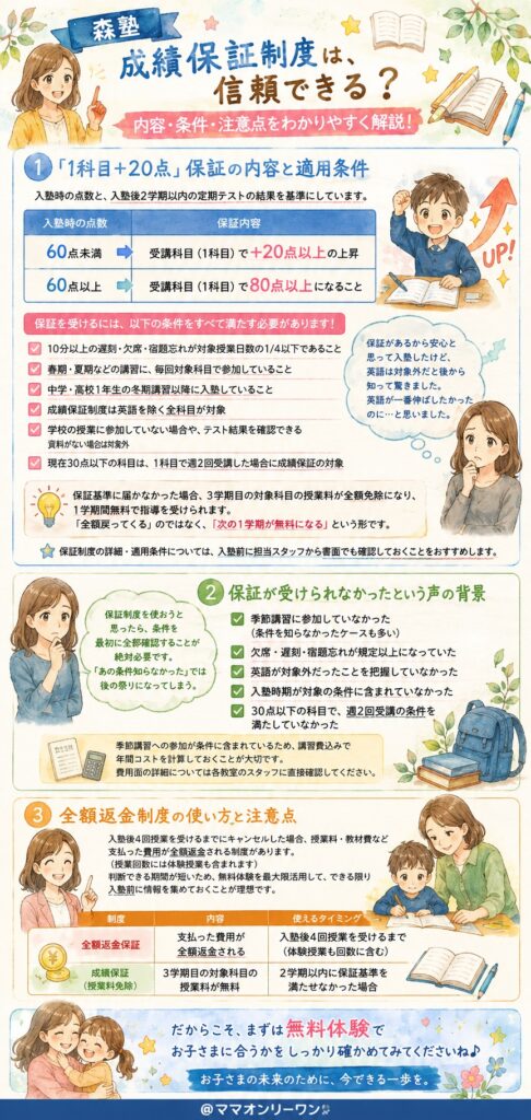 森塾の成績保証制度は、信頼できる？