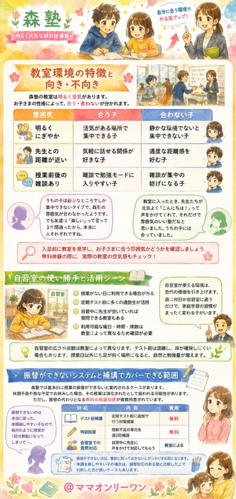 森塾の教室環境は、集中して勉強できる場所？