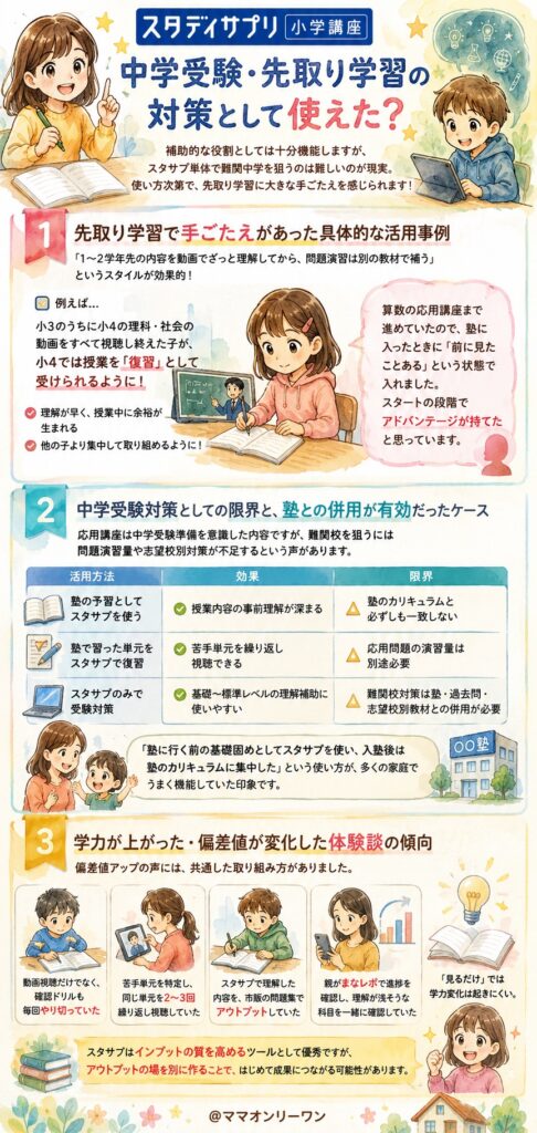 スタディサプリ小学講座 中学受験・先取り学習の対策として使えた?