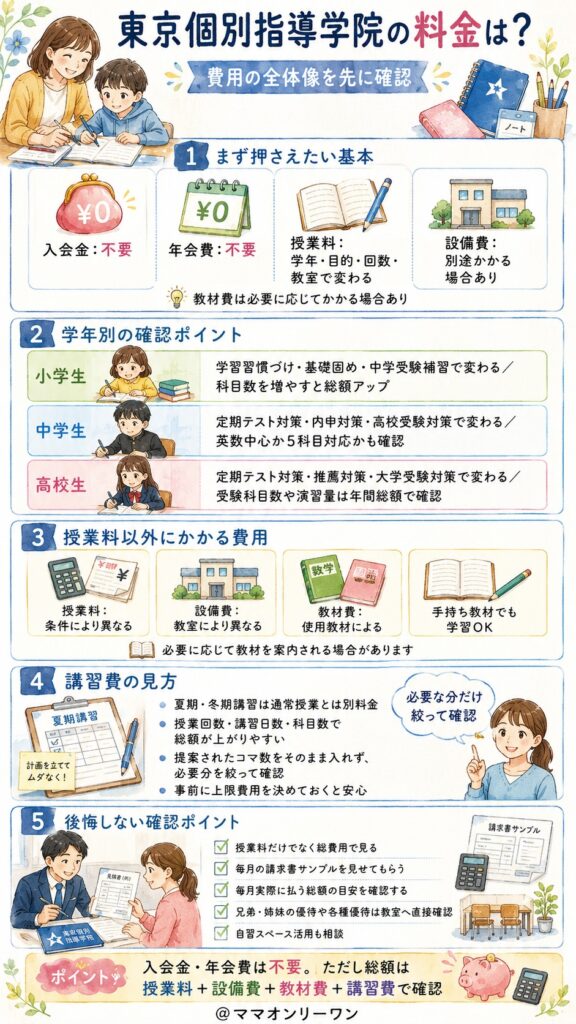 東京個別指導学院の料金、実際いくらかかるのか？