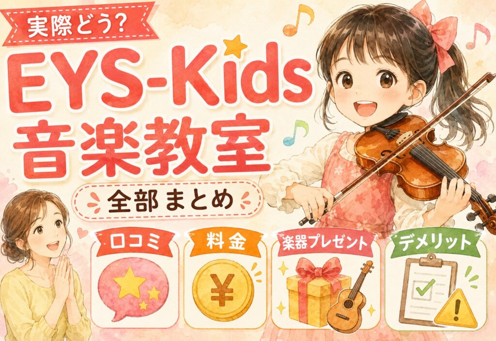 EYS-Kids音楽教室って実際どうなの？口コミ・料金・楽器プレゼント・デメリットを全部まとめてみた