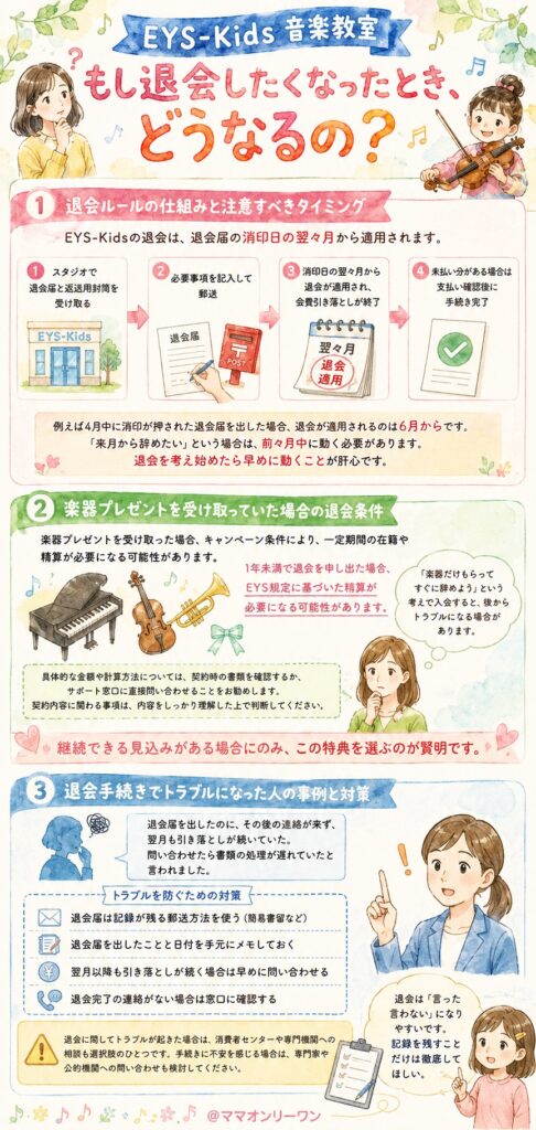 EYS-Kids音楽教室 もし退会したくなったとき、どうなるの？