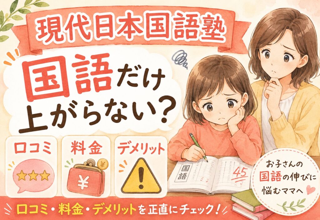 国語だけどうしても上がらない子に現代日本国語塾はどう？口コミ・料金・デメリットを正直に