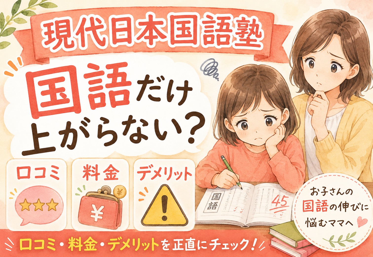 国語だけどうしても上がらない子に現代日本国語塾はどう？口コミ・料金・デメリットを正直に