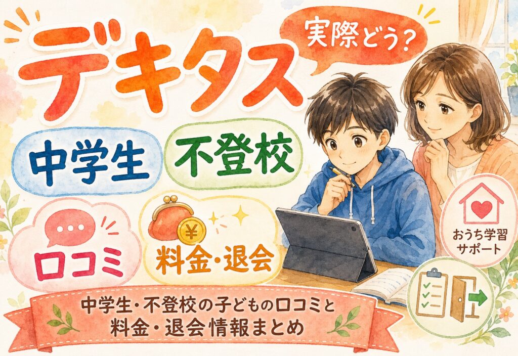 デキタスって実際どう？中学生・不登校の子どもの口コミと料金・退会情報まとめ