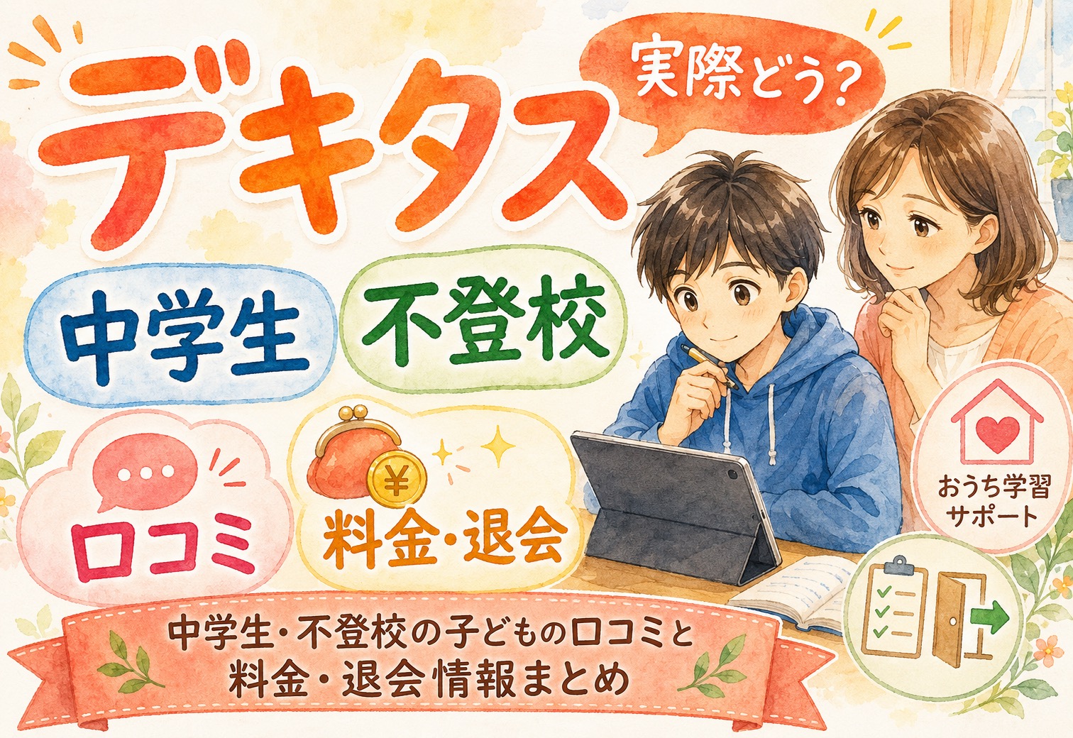 デキタスって実際どう？中学生・不登校の子どもの口コミと料金・退会情報まとめ