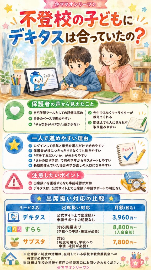 デキタス 不登校の子どもにデキタスは合っていたの?
