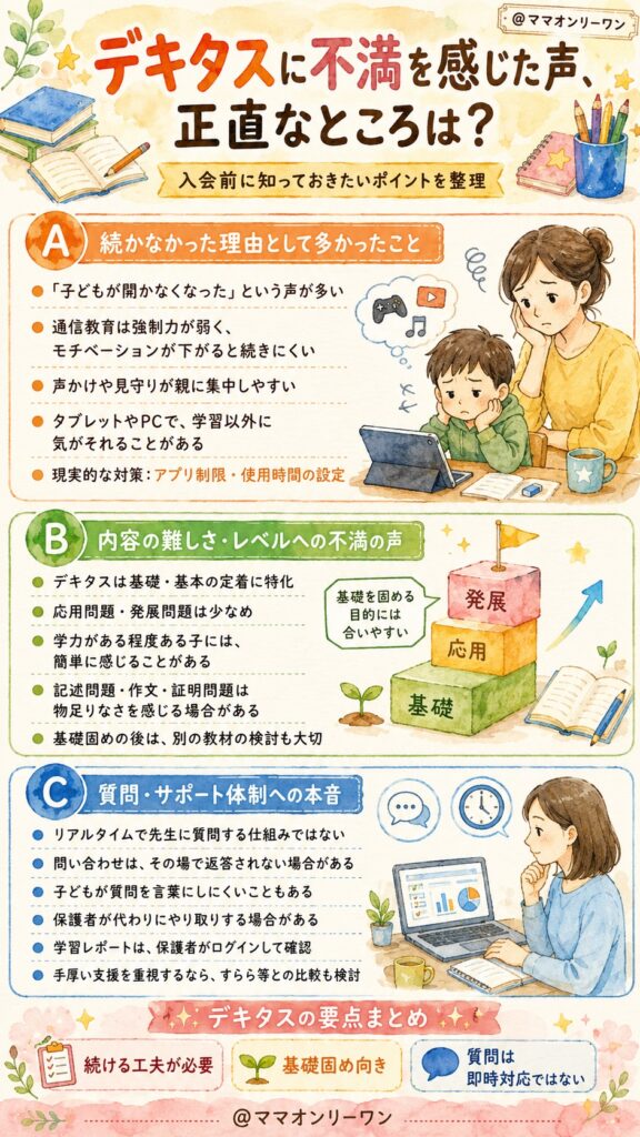 デキタスに不満を感じた声、正直なところは?