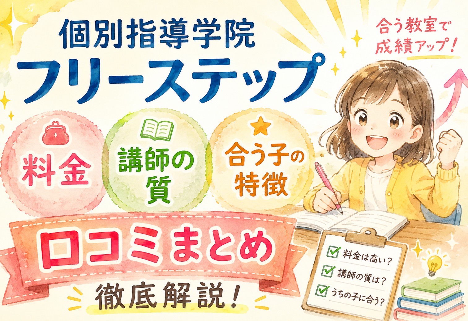 個別指導学院フリーステップの口コミまとめ｜料金・講師の質・合う子の特徴を徹底解説