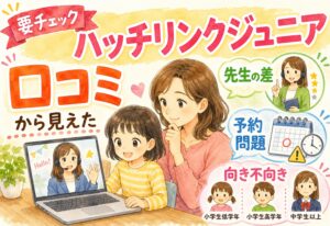 ハッチリンクジュニアって実際どう?口コミから見えた先生の差・予約問題・年齢別の向き不向きを整理