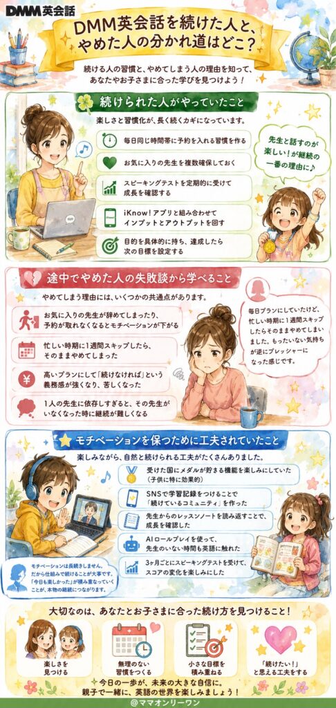 DMM英会話を続けた人と、やめた人の分かれ道はどこ?