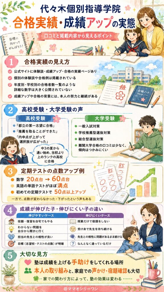 代々木個別指導学院 合格実績・成績アップの実態は？