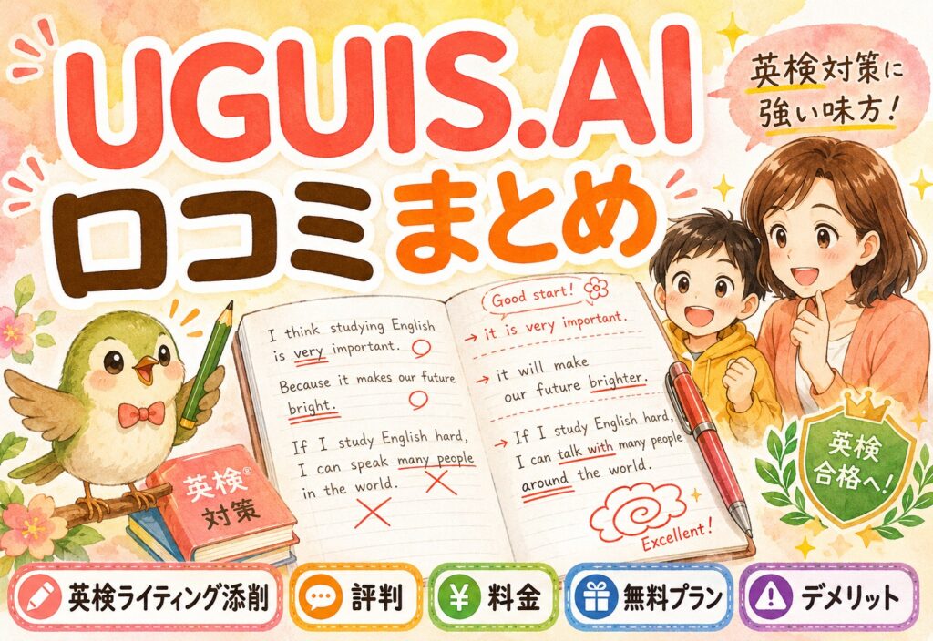 UGUIS.AI口コミまとめ｜英検ライティング添削の評判・料金・無料プランとデメリットを解説
