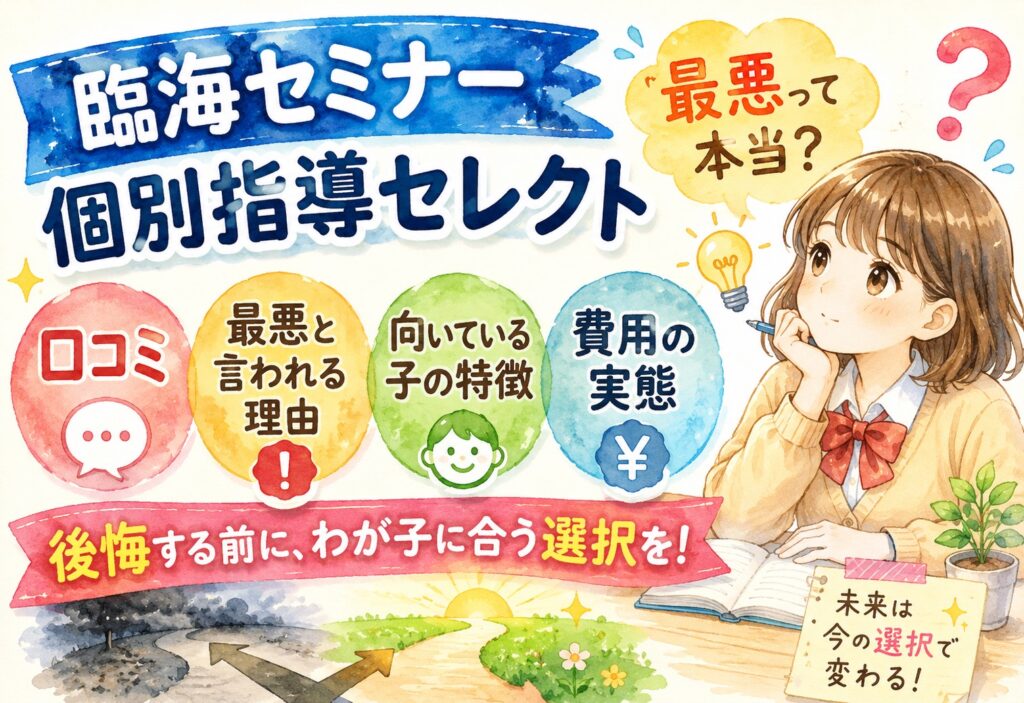 臨海セミナー個別指導セレクト口コミ｜最悪と言われる理由と向いている子の特徴・費用の実態
