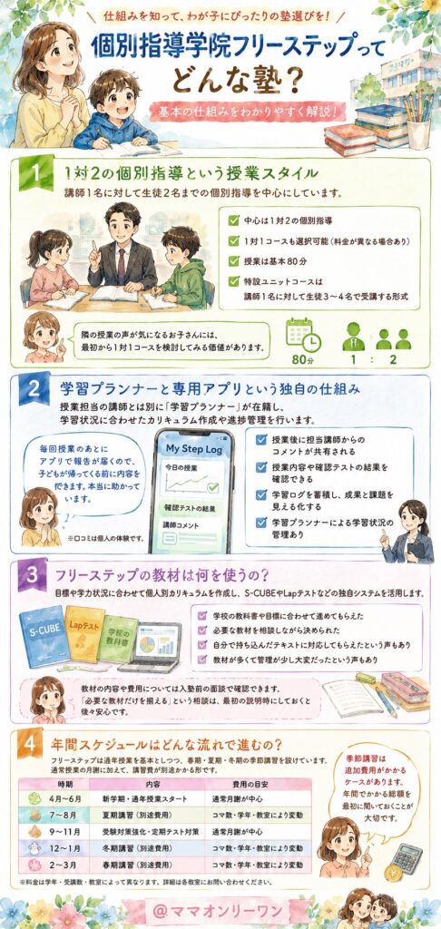 個別指導学院フリーステップってどんな塾なの？基本の仕組みを知りたい