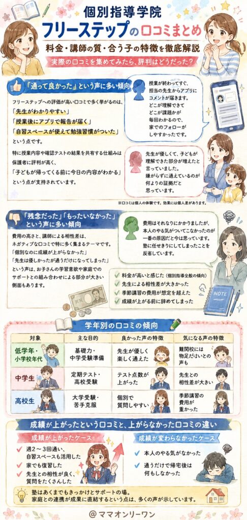 個別指導学院フリーステップ 実際の口コミを集めてみたら、評判はどうだった？