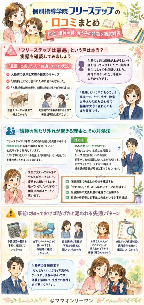 「個別指導学院フリーステップ は最悪」という声は本当なの？実態を確認したい
