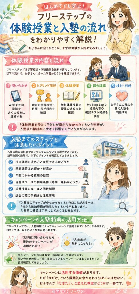 個別指導学院フリーステップ 申し込みはどうすればいいの？体験授業はどんな流れなの？