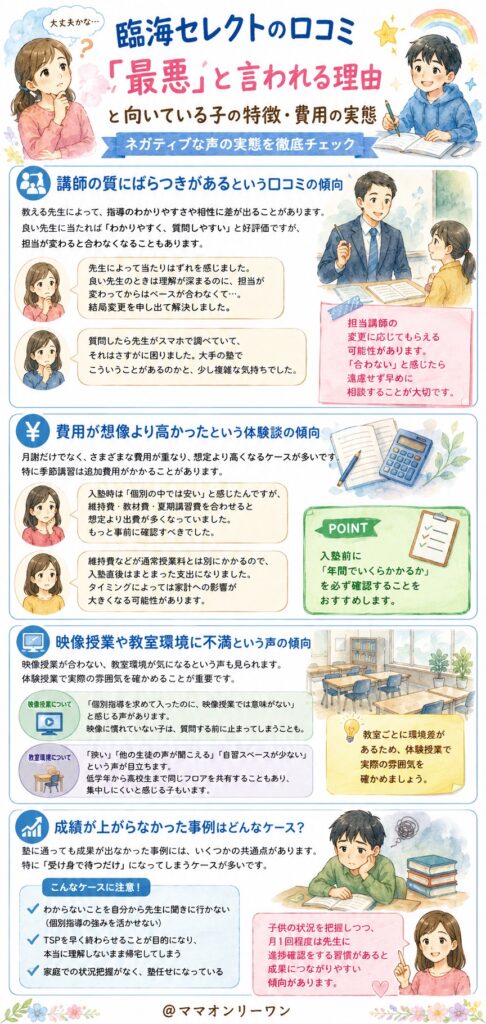 臨海セミナー個別指導セレクト 「最悪」という検索が出るのはなぜ？ネガティブな声の実態