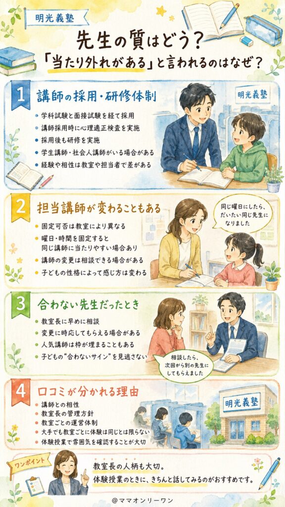 明光義塾 先生の質はどう？「当たり外れがある」と言われるのはなぜ？