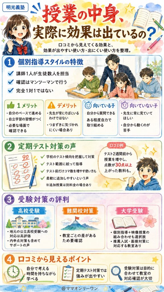 明光義塾 授業の中身、実際に効果は出ているの？