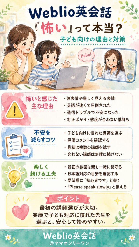 Weblio英会話 「怖い」って口コミがあるけど本当？子供は大丈夫なの？