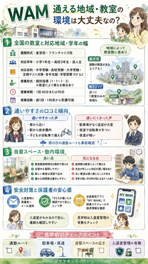 個別指導塾WAM 通える地域・教室の環境は大丈夫なの？